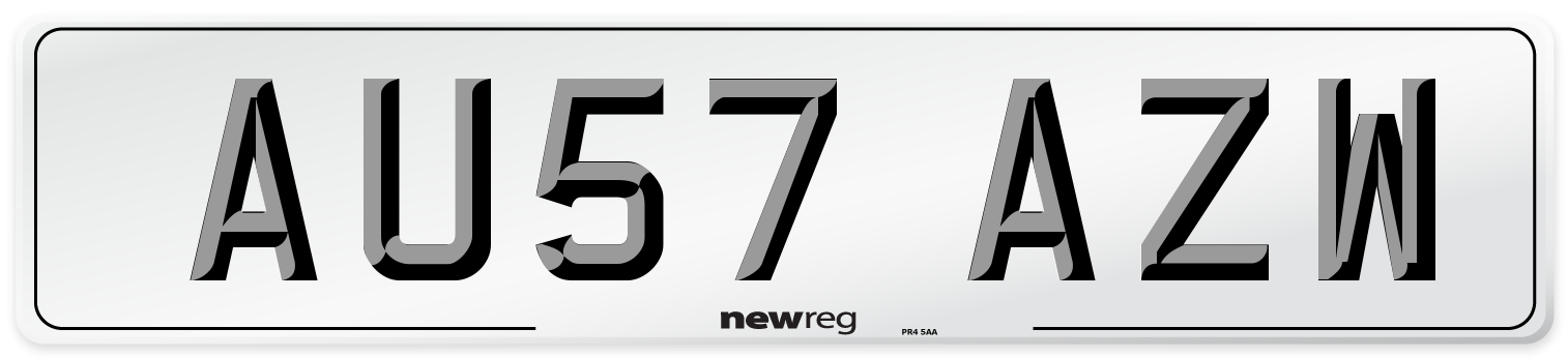 AU57 AZW Number Plate from New Reg